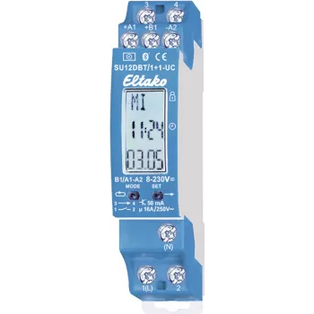 Timer Eltako SU12DBT/1+1-UC Bluetooth 2 canali, temporizzatore compatto per guida DIN