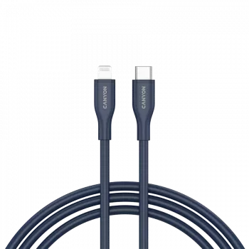 Cavo USB-C a Lightning CANYON CLNM60 60W MFi 1 m silicone blu