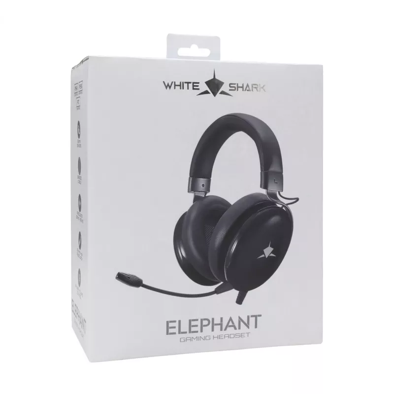 White Shark GH-2540 Elephant cuffie gaming, over-ear, cablate, driver da 50 mm, microfono rimovibile, nere