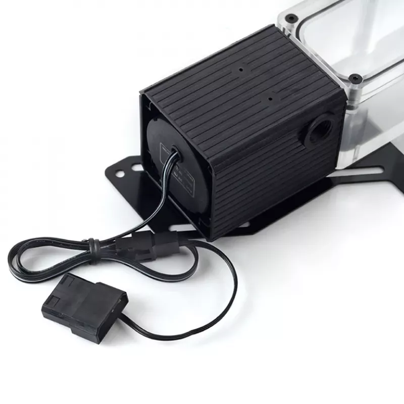 Pompa BitsPower Tiny Tank SC6 200 PWM trasparente – combinazione compatta pompa-vaschetta per raffreddamento a liquido