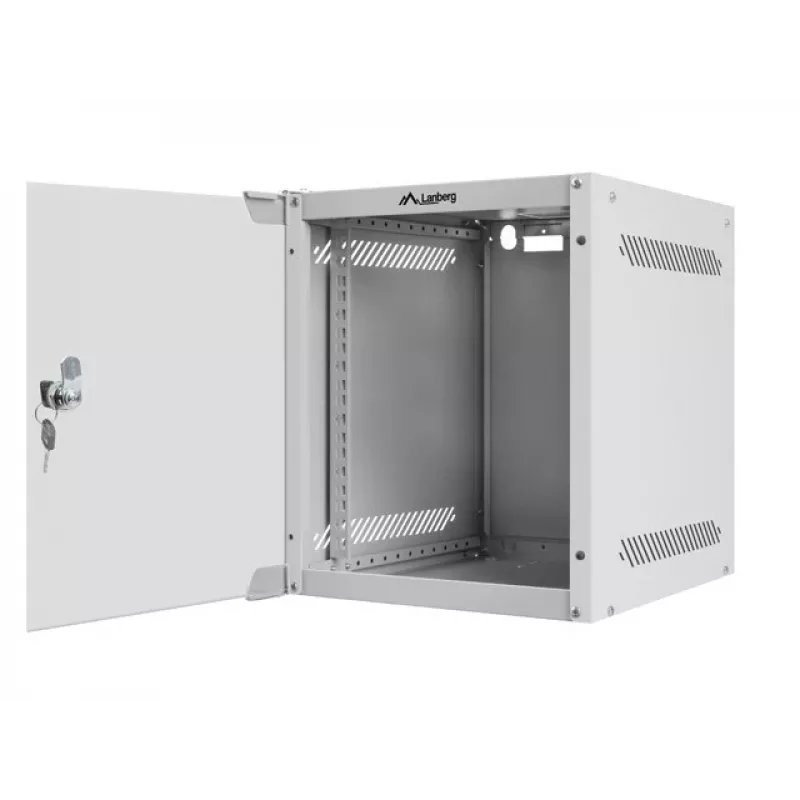 Lanberg WF10-2306-10S armadio rack a parete da 10" 6U, 336×280×310 mm, porta in vetro, 20 kg, grigio (RAL 7035)