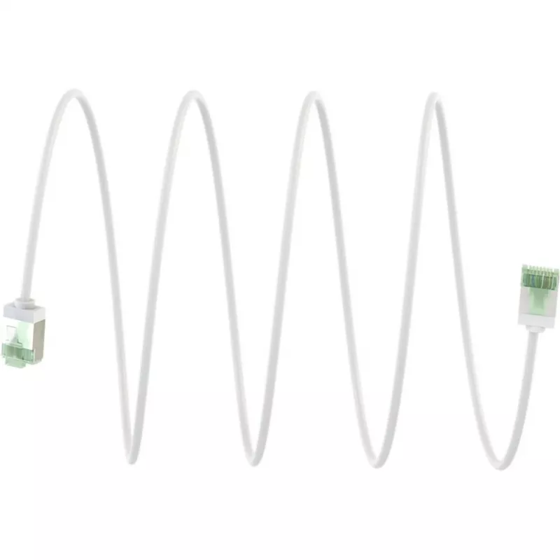 Cavo patch Cat.8.1 ultra flessibile sottile, U/FTP (bianco, 3 metri, connettore extra corto)