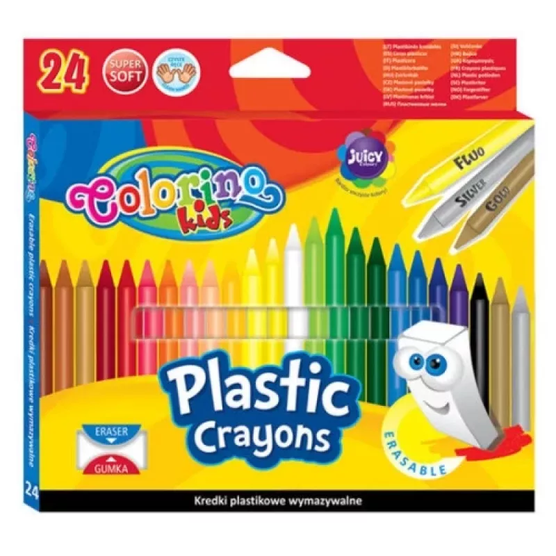 Colori in plastica cancellabili Colorino Kids 24 colori