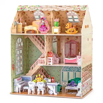 Kit di montaggio casa delle bambole CubicFun P645H — assemblaggio 3D in carta/cartone, Dreamy