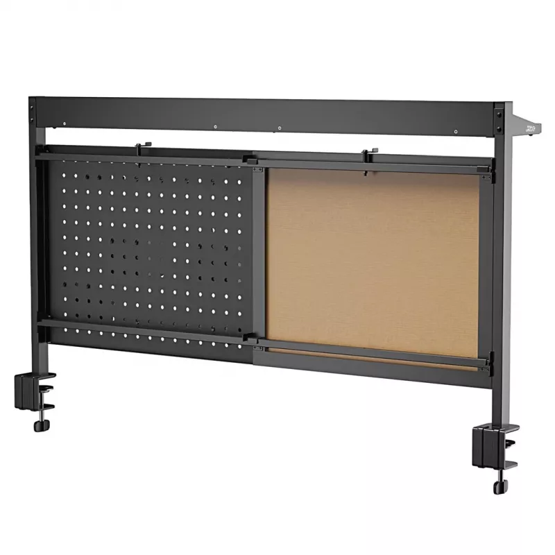 Pannello divisorio / organizer per scrivania Ergo Office, carico max. 10 kg, lavagna bianca, larghezza 1116 mm, nero, ER-301 B