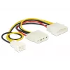 Cavo di alimentazione interno DeLOCK 83658 0,39 m 3 pin su 2 x Molex 4 pin