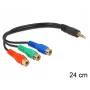 Cavo audio DeLOCK 62499 0,24 m 3,5 mm a 3 x RCA nero