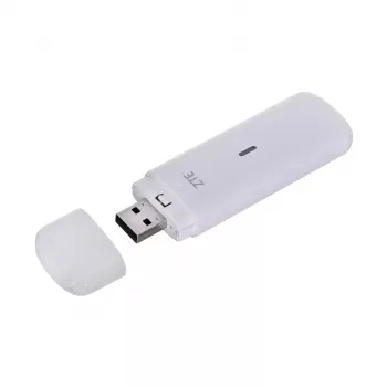 Modem USB mobile ZTE MF833N, formato USB portatile, 4G LTE-FDD/TDD fino a 150 Mbit/s, supporto HSUPA/2G, slot microSD, bianco