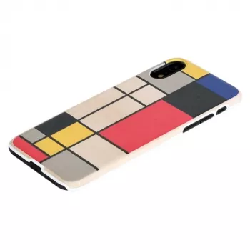 Custodia per smartphone man and wood per iPhone XR – retro in legno, cornice bianca