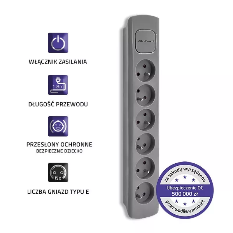 Qoltec 50277 Prodotto grigio