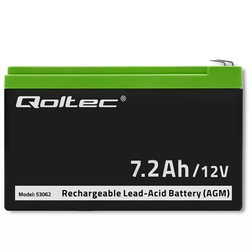 Qoltec 53062 batteria AGM | 12V | 7,2 Ah | max 108A