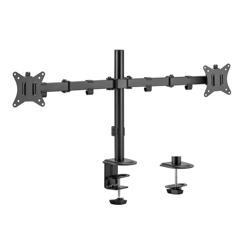Supporto da tavolo Maclean per 2 monitor, VESA 75x75 e 100x100, 17-32, 2x 9kg, MC-754N