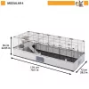 FERPLAST Modular 4 – gabbia per conigli e porcellini d'India – 179 x 72 x 56 cm
