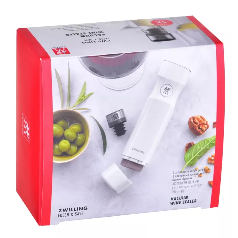 Pompa per conservazione del vino ZWILLING FRESH & SAVE – testa pompa per tappi sottovuoto, grigio, Ø 3 cm, altezza 40 mm, set da 3 pezzi