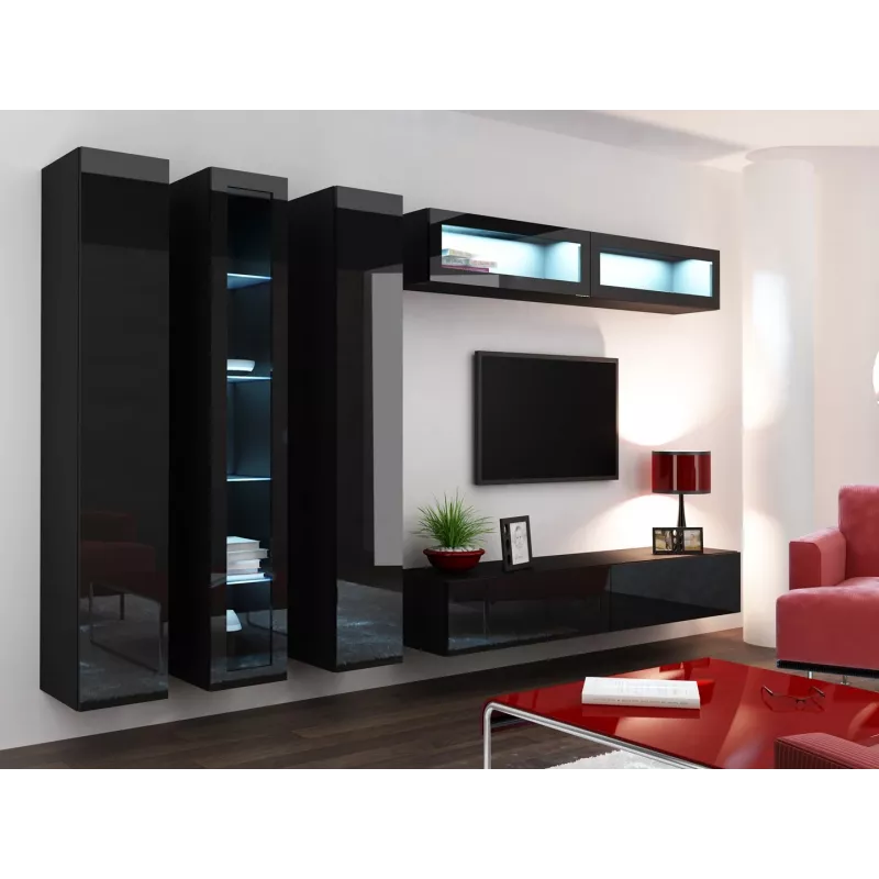 Armadietto chiuso Cama VIGO '180' 180/40/30 nero/nero lucido