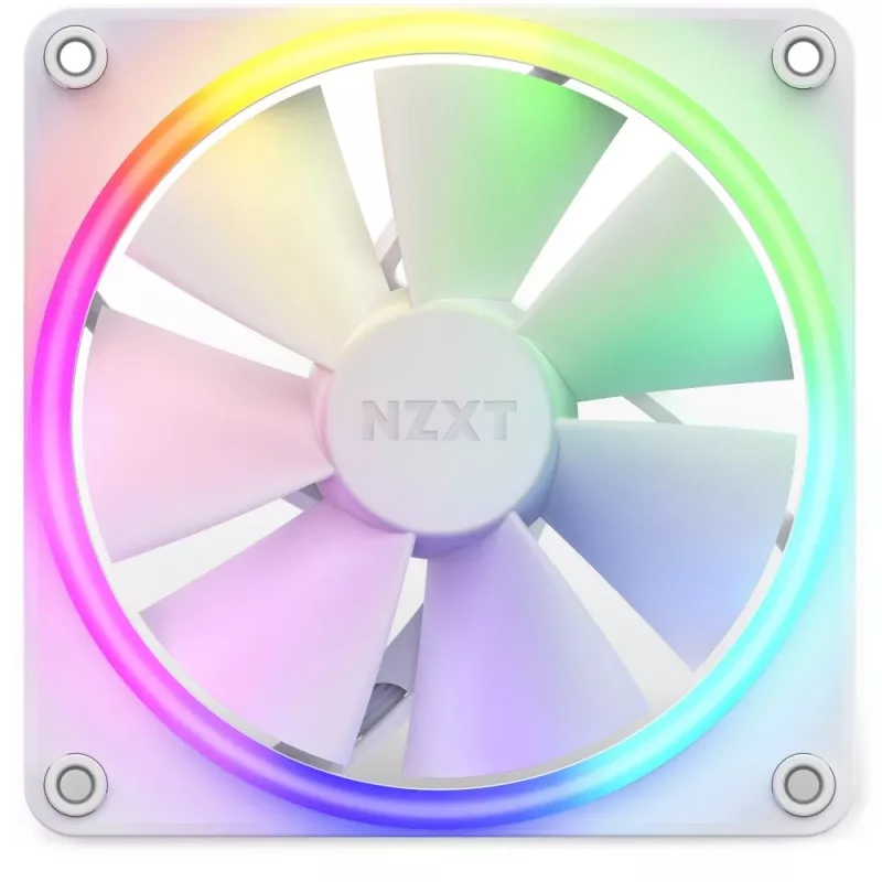Ventola per case NZXT F120 RGB 120 mm bianco, 4 pin, 1800 U/min, 50,18 CFM, 18 LED
