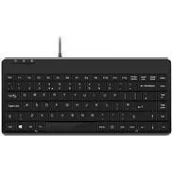 Perixx PERIBOARD-409 P, DE, tastiera mini PS/2, 2 hub, nero (PERIBOARD-409 P)