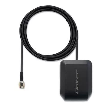 Antenna GPS/GLONASS QOLTEC modello 57055 con base magnetica, guadagno 28 dB