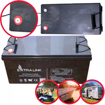 Extralink accumulatore AGM 12V 200Ah batteria al piombo-acido sigillata (VRLA), 12 V, 200 Ah, esente da manutenzione
