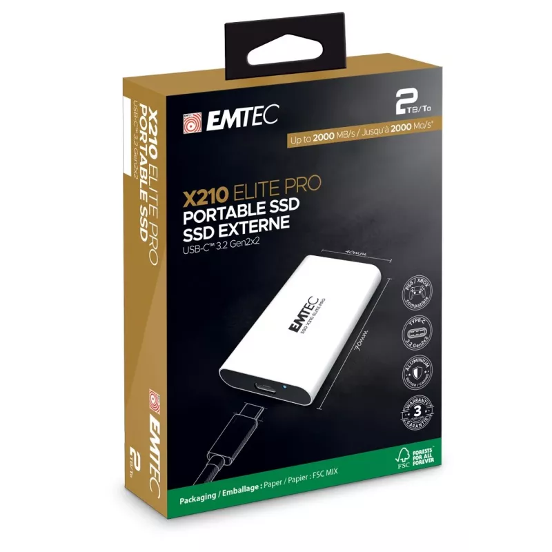 SSD portatile EMTEC X210 3.2 Gen2 2 TB