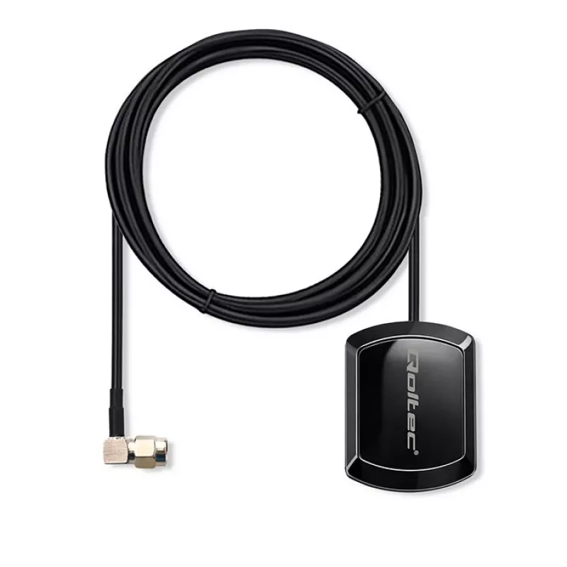 Antenna GPS/GLONASS esterna QOLTEC 28 dBi 50 W con connettore maschio SMA ad angolo retto