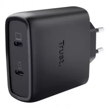 Caricabatterie Trust Maxo 65W 2 porte USB-C GaN ricarica rapida nero