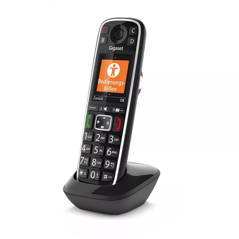 Telefono analogico/DECT Gigaset E720HX con identificazione del chiamante nero
