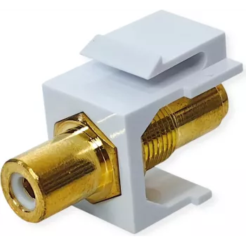 Connettore femmina Keystone VALUE ROLINE RCA schermato plastica bianco (25.99.8211)