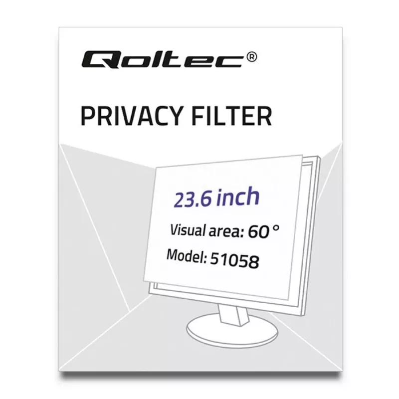 Filtro privacy per display Qoltec 51058 59,9 cm (23,6 pollici) monitor