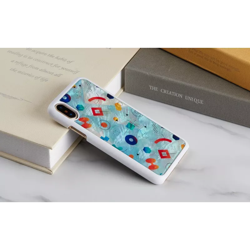 Custodia smartphone iKins per iPhone XS / iPhone X S – bianco poppin rock cover posteriore protettiva