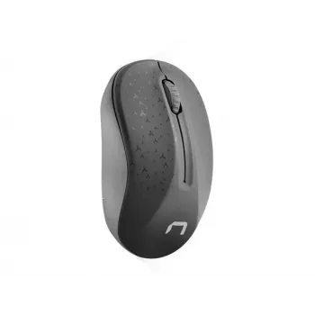 Mouse ottico da ufficio senza fili NATEC Toucan Office RF — ambidestro, 1600 DPI, 3 tasti, rotella, grigio/nero
