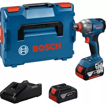 Avvitatore a impulsi a batteria GDX 18V-285 Professional, 18 Volt (blu, 2 batterie agli ioni di litio 4,0 Ah, in L-BOXX)