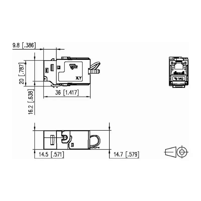 METZ CONNECT BTR C6Amodul K 180° - Unità di connessione modulare - RJ-45 (130B21-E)