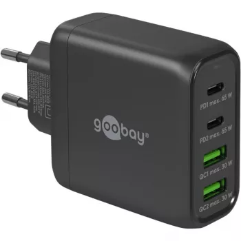 Goobay 64817 caricabatterie per dispositivi mobili cuffie - smartphone - tablet nero AC ricarica rapida per interni (64817)