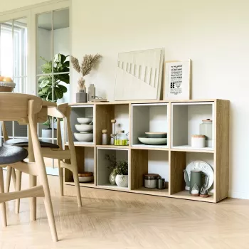 Libreria topper MALAX 2X4 SONOMA, rovere sonoma, 8 ripiani, 1470×300×750 mm