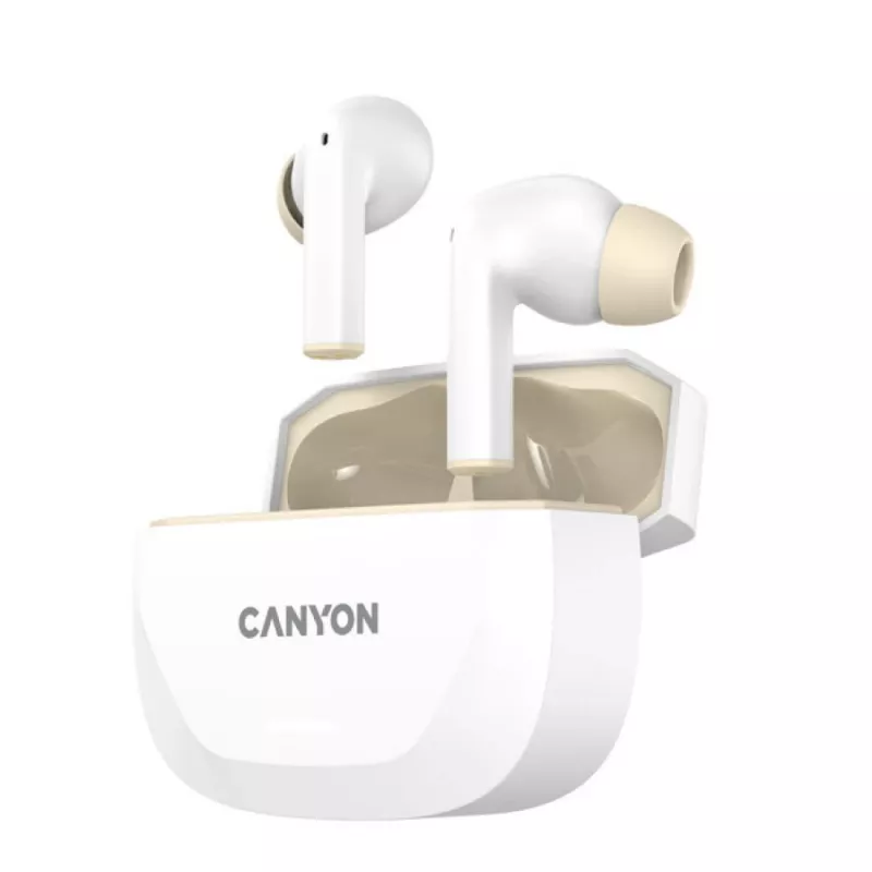 Cuffie CANYON HEXAGON 7 TWS ANC+ENC Ricarica wireless Bianco Beige