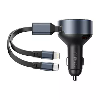 Caricabatterie da auto Vention FFOB0 30W con cavo USB-C a Lightning, 30 W per la ricarica dell'iPhone