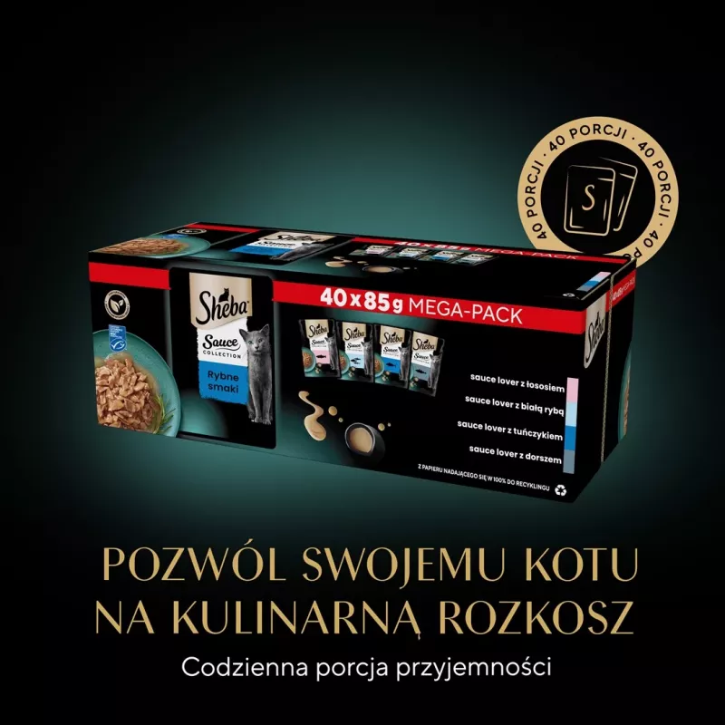 SHEBA Sauce Collection Fish flavors collection - Cibo umido per gatti - 40x85 g