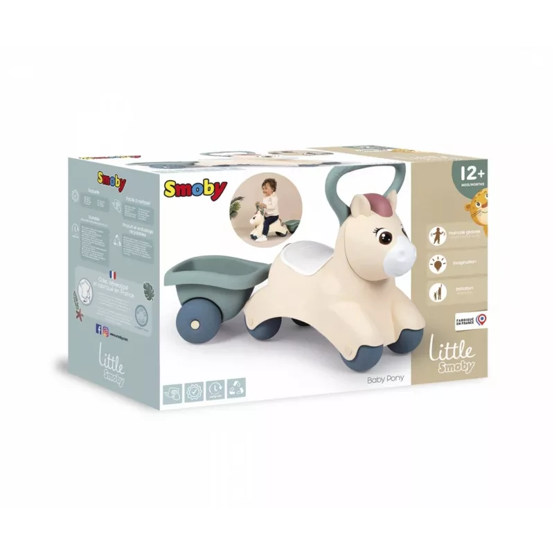 Little Smoby Baby Pony veicolo da spinta e scivolo