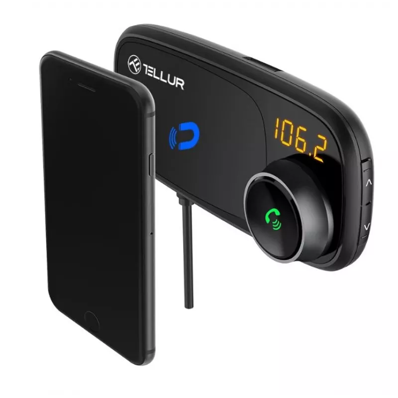 Supporto magnetico per cellulare Tellur FMT-B6 nero — angolo regolabile, compatibile con smartphone