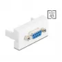 Presa VGA da parete DELOCK 81556, connettore femmina-femmina, bianco, ABS, 45×22,5×17,4 mm