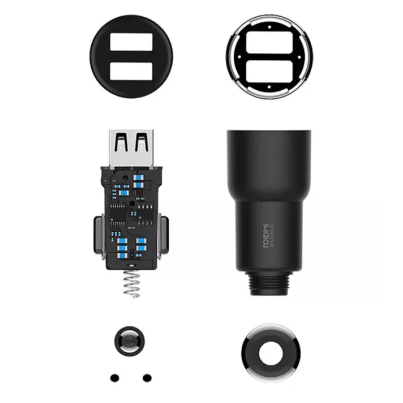 Roidmi 3S caricabatterie auto con trasmettitore FM, Bluetooth, nero