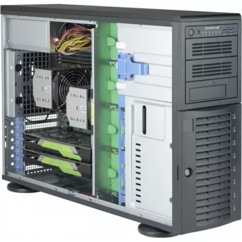 Super Micro Supermicro SC743 AC-1K26B-SQ - tower - 4U - ATX esteso - SAS - hot-swap 1200 Watt - nero - USB (CSE-743AC-1K26B-SQ)