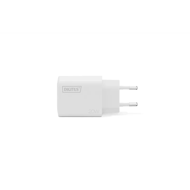 Caricabatterie USB AC DIGITUS 20W, 1x USB-C, 1x USB-A, ingresso 100–240V, bianco