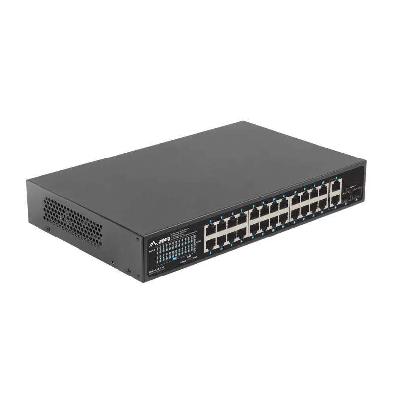 Switch unmanaged LANBERG RSGE-24P-2GE-2S-360 con 24 porte Ethernet RJ-45