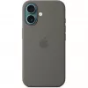 Custodia Apple iPhone 16 in silicone con MagSafe grigio pietra