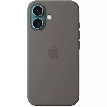 Custodia Apple iPhone 16 in silicone con MagSafe grigio pietra