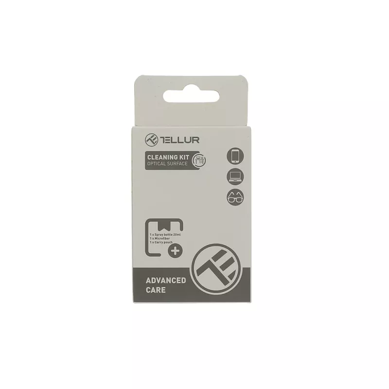 Kit di pulizia ottica per superfici Tellur TLL491311 con panno in microfibra e pennello