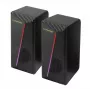 Esperanza EGS106 Rainbow Nortec altoparlanti 2.0, 6 W (2x3 W), alimentati via USB, mini-jack da 3,5 mm, LED RGB, neri