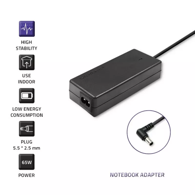 Alimentatore laptop Qoltec Toshiba 65W 3,42A 19V 5,5x2,5 50073.65W